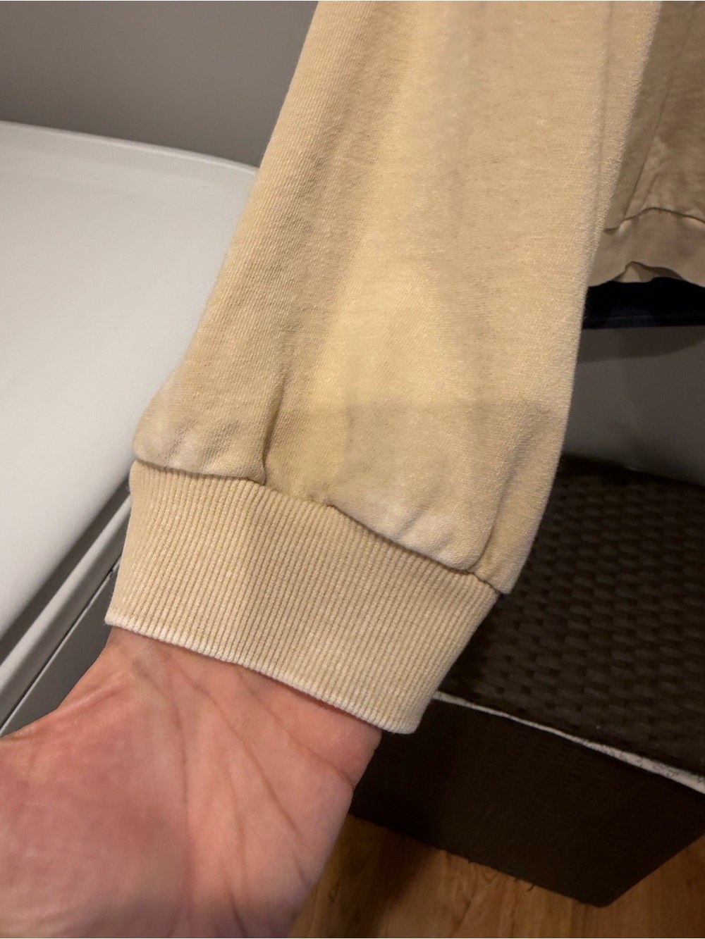 easel Cream Ribbed Neck Pullover - Picture 3 of 6